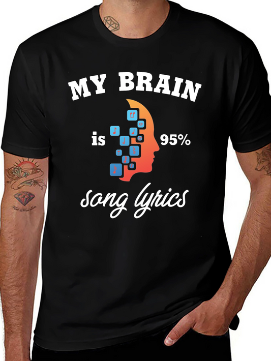 My Brain is 95% Song Lyrics T-Shirt