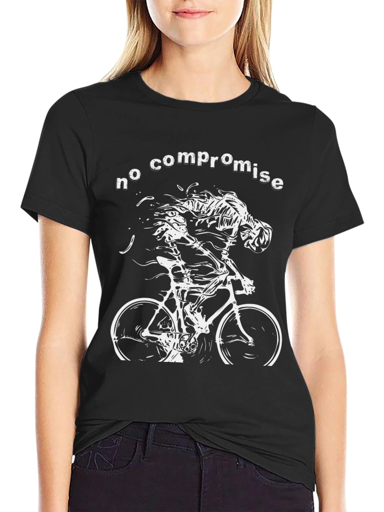 No Compromise Cyclist Graphic Tee - Black
