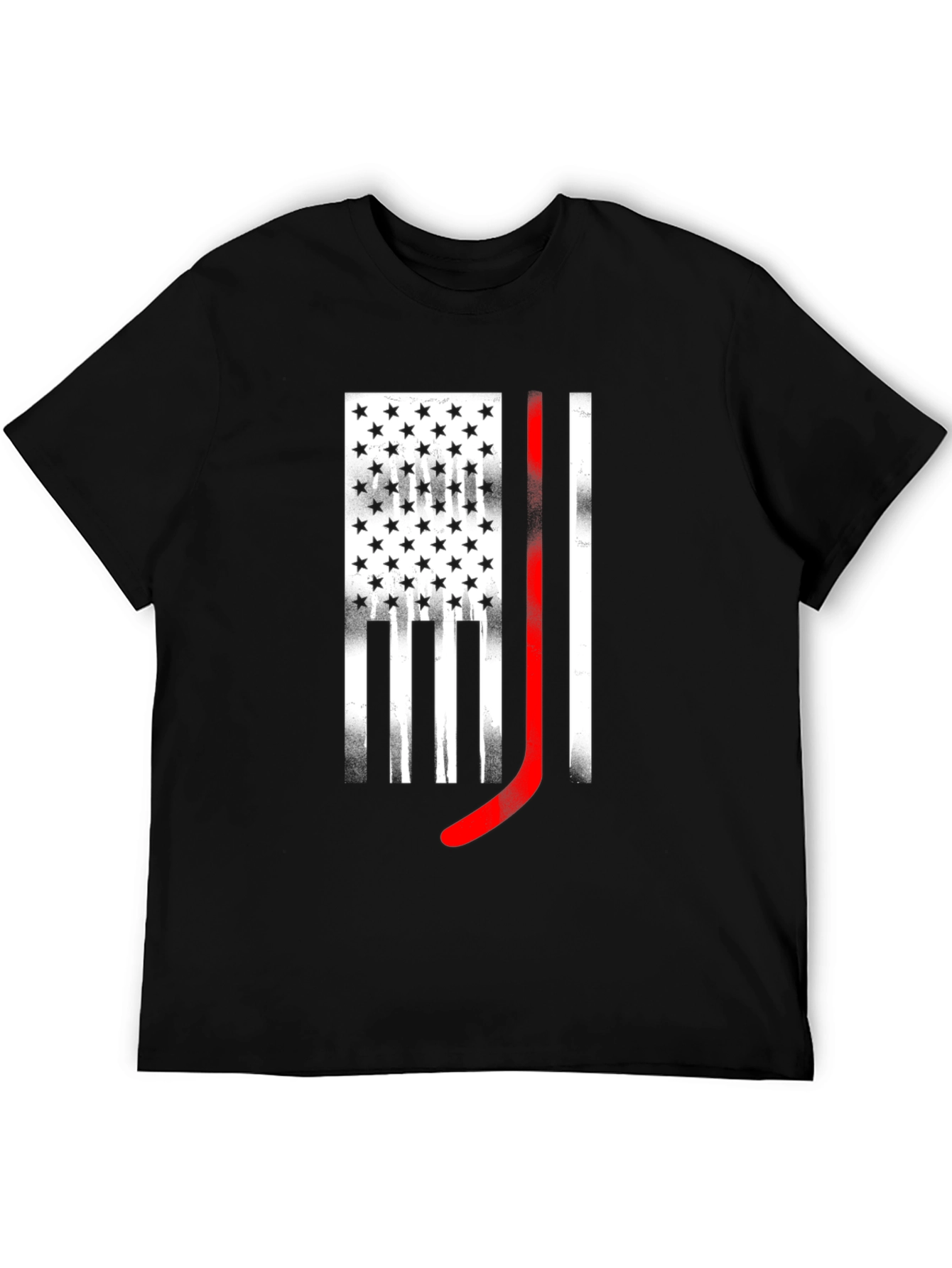 Hockey Flag Graphic Tee - Patriotic Sportswear
