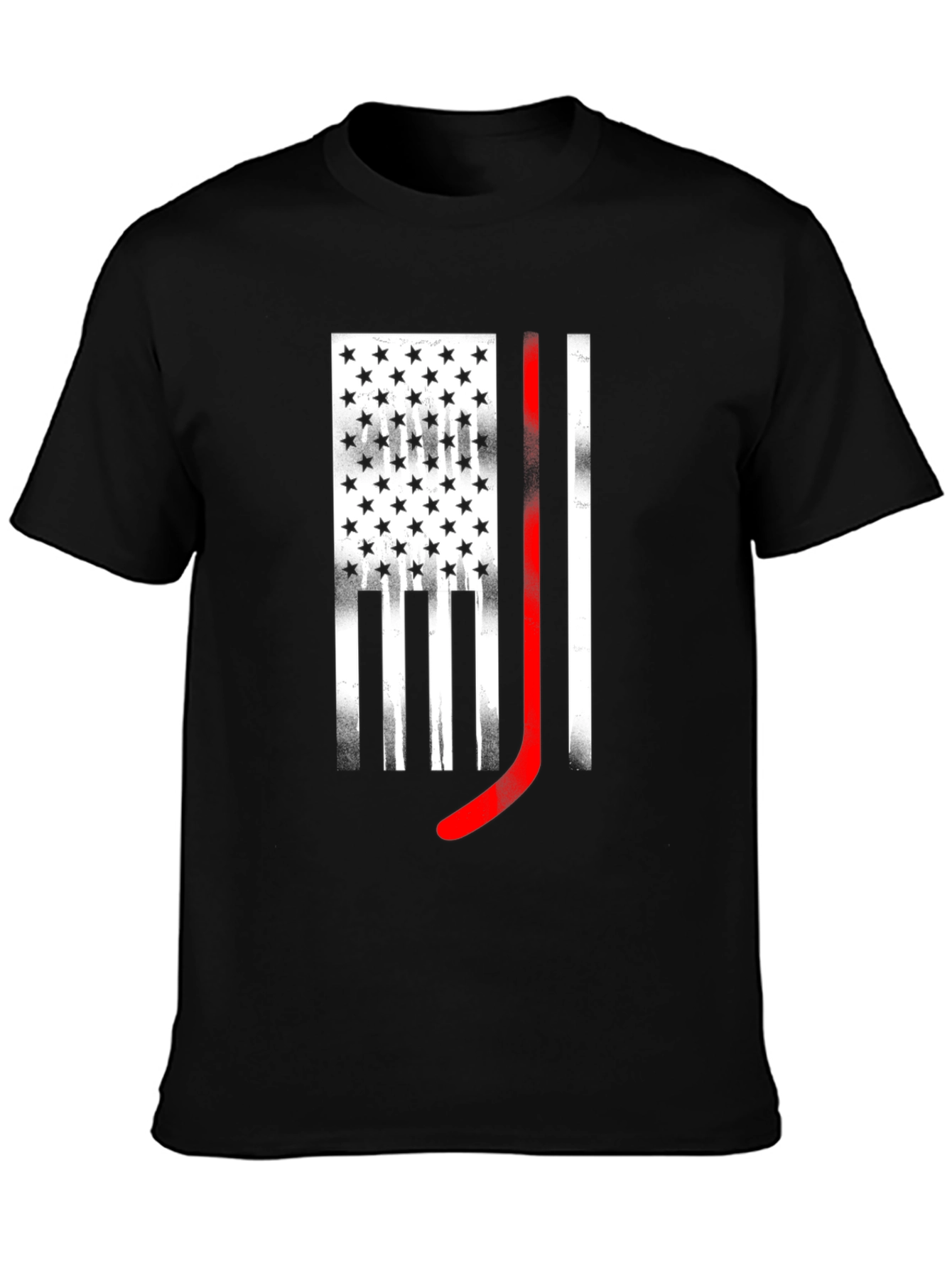 Hockey Flag Graphic Tee - Patriotic Sportswear