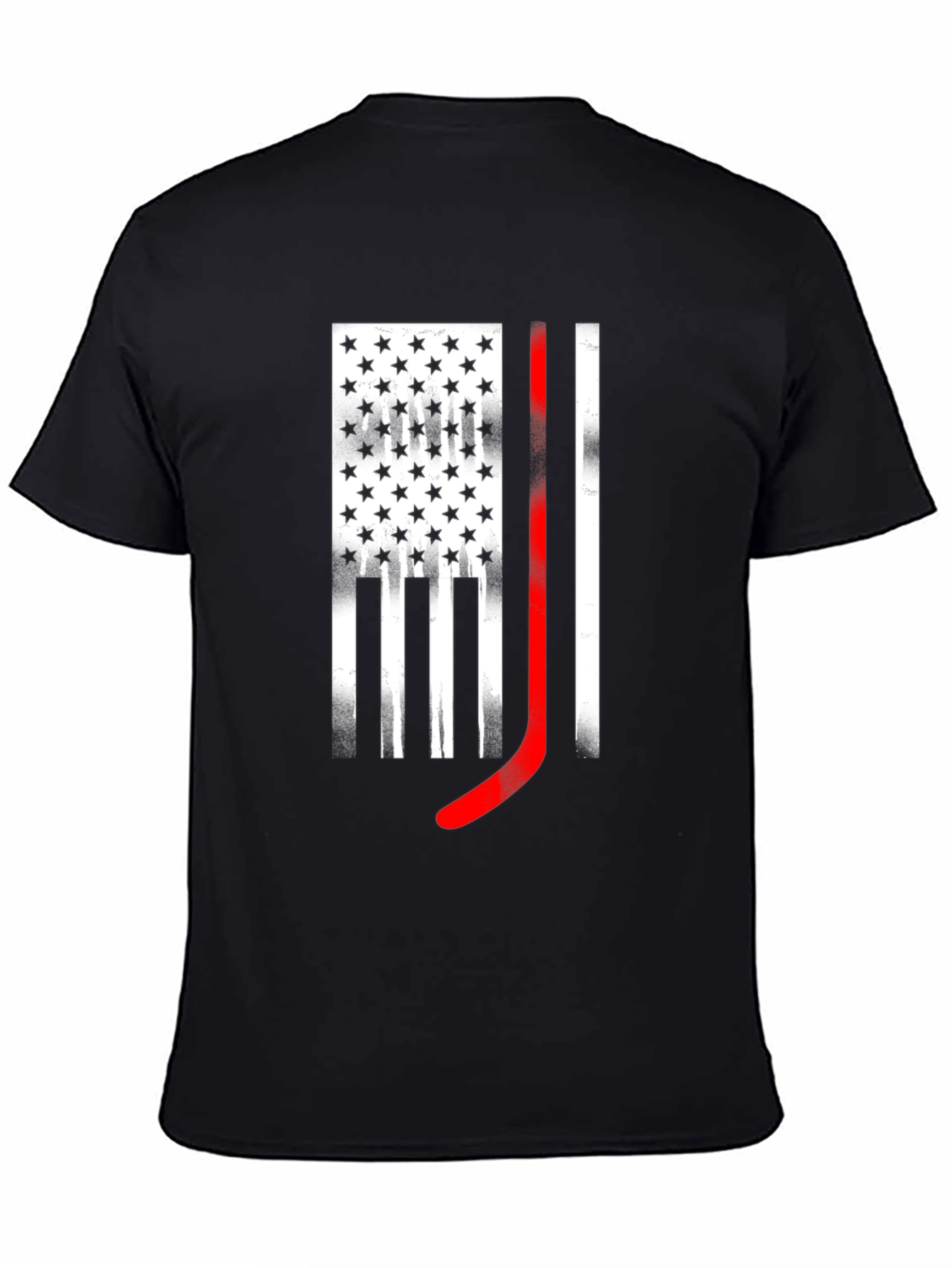 Hockey Flag Graphic Tee - Patriotic Sportswear