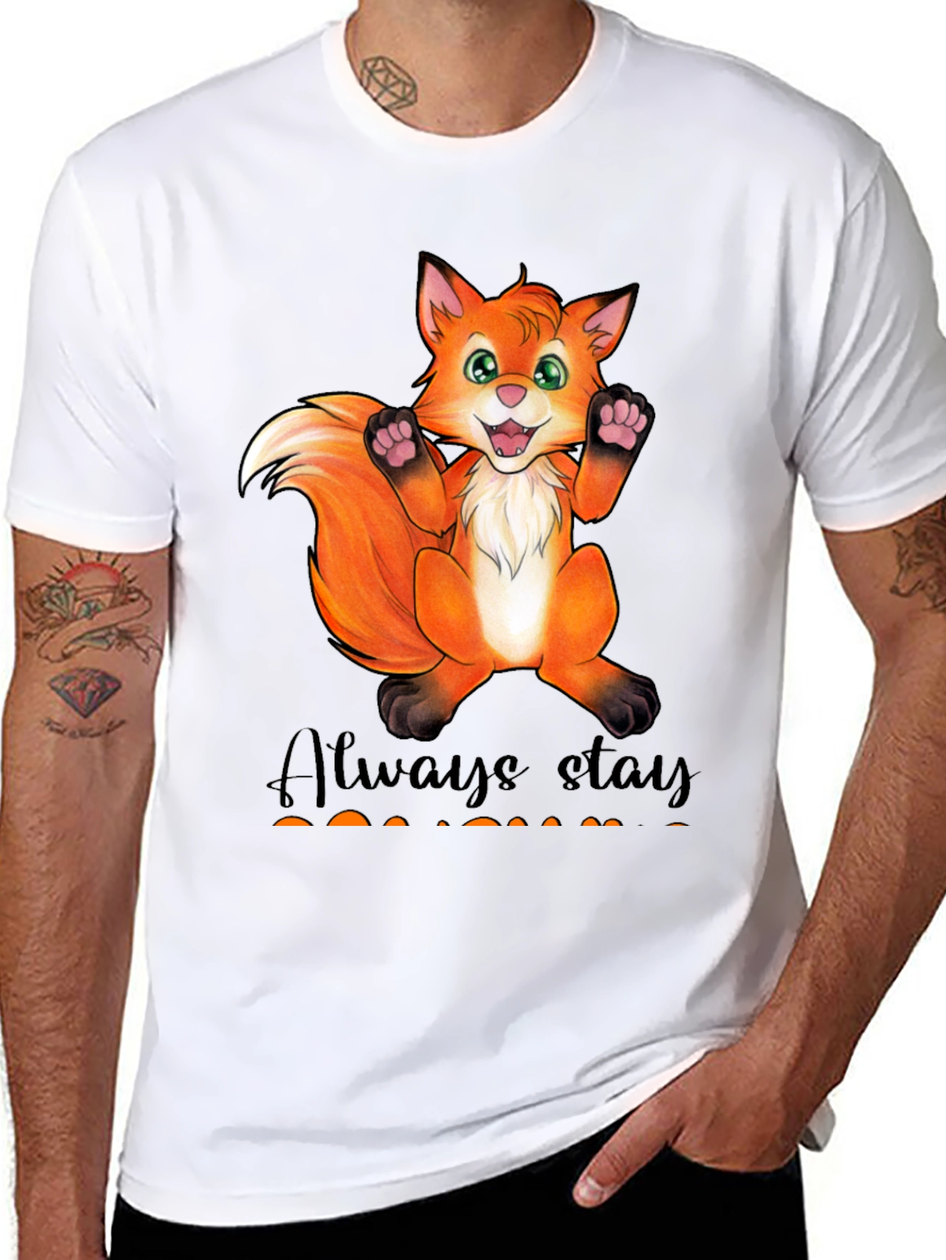 Cute Fox Graphic T-Shirt - Always Stay Humble