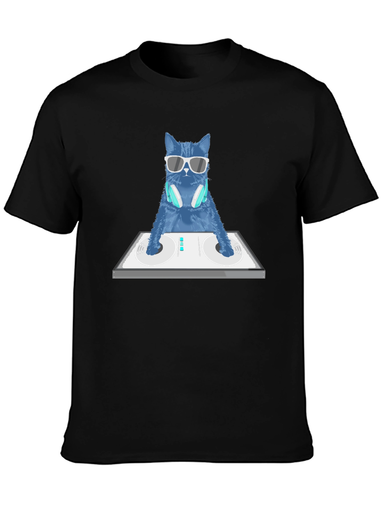 DJ Cat Graphic T-Shirt - Cool Music Lover Tee