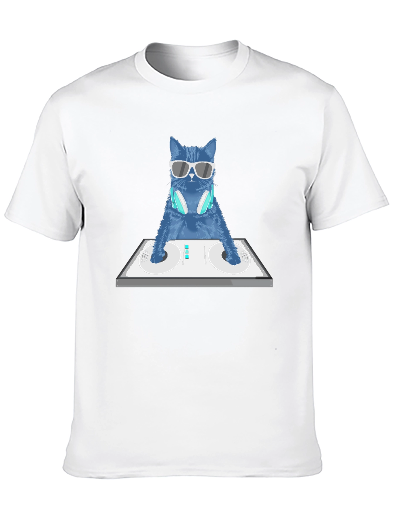 DJ Cat Graphic T-Shirt - Cool Music Lover Tee