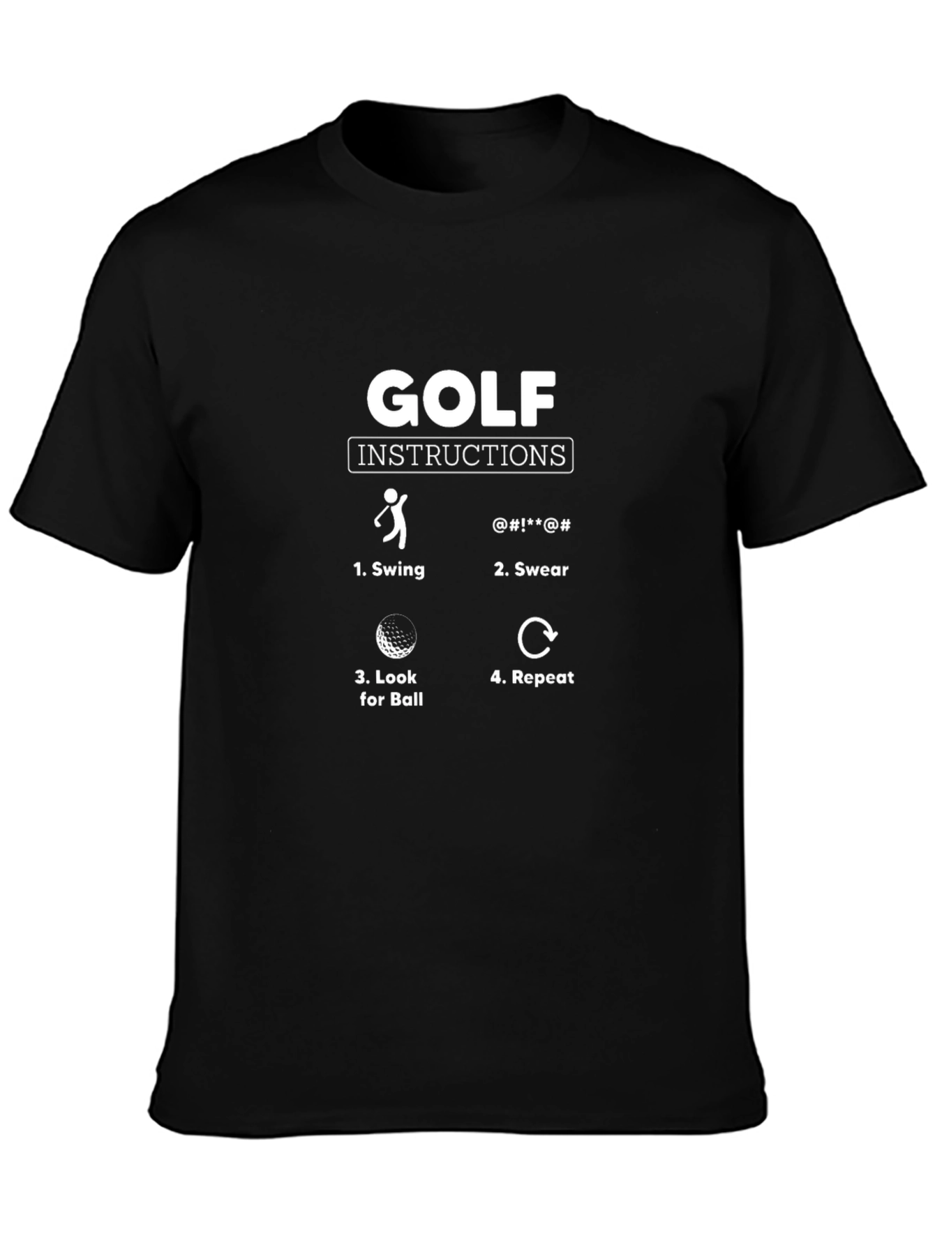 Golf Instructions Graphic Tee - Funny Golfing T-Shirt