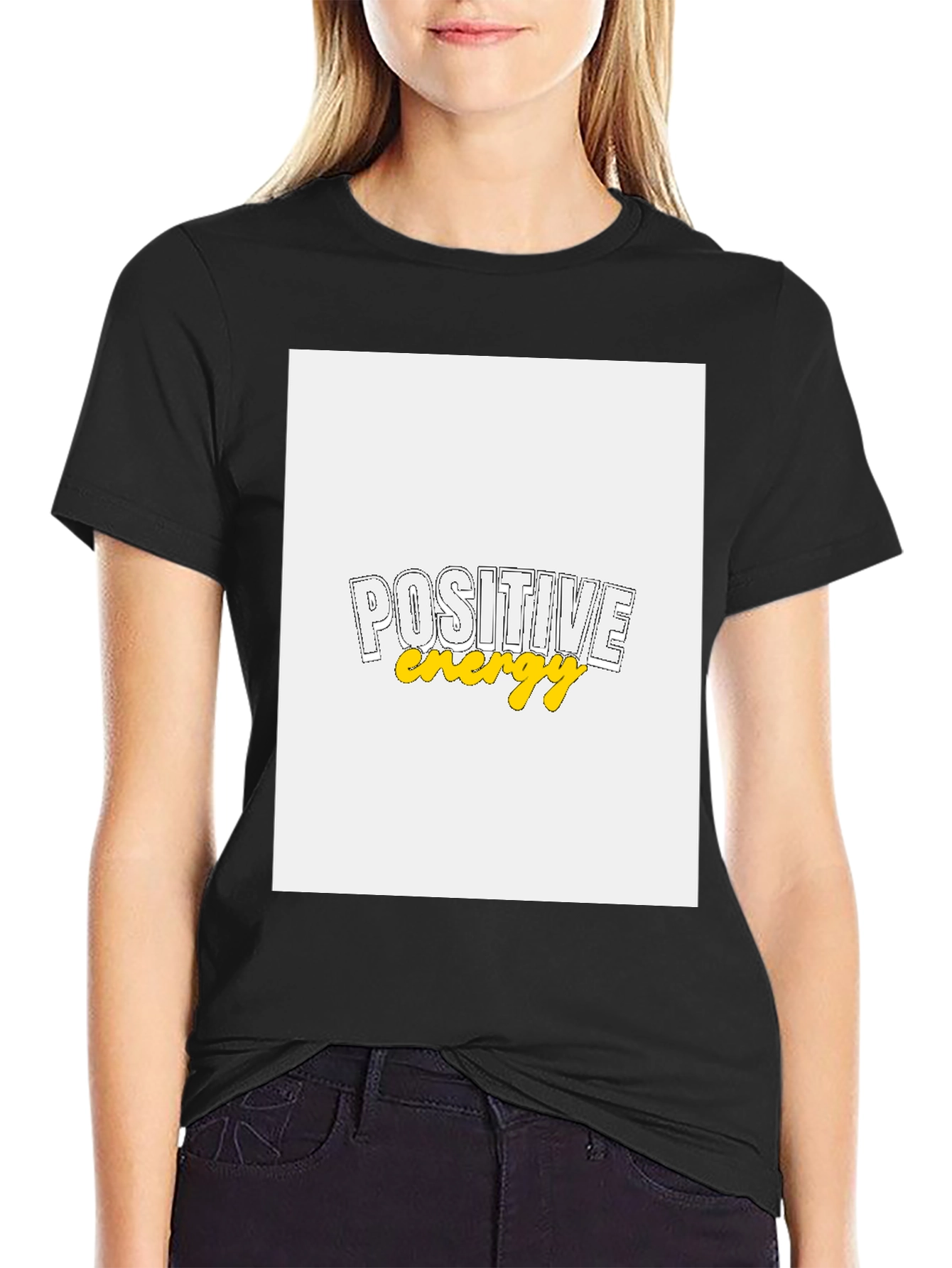 Positive Energy Graphic Tee - Black Cotton Blend
