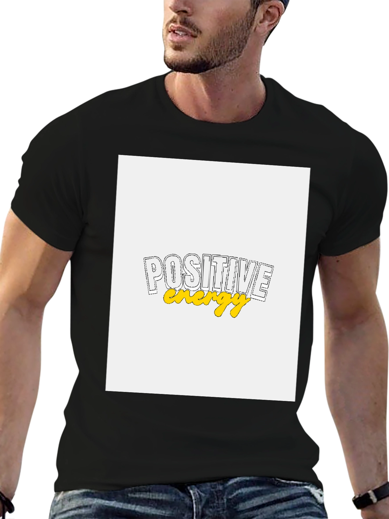 Positive Energy Graphic Tee - Black Cotton Blend