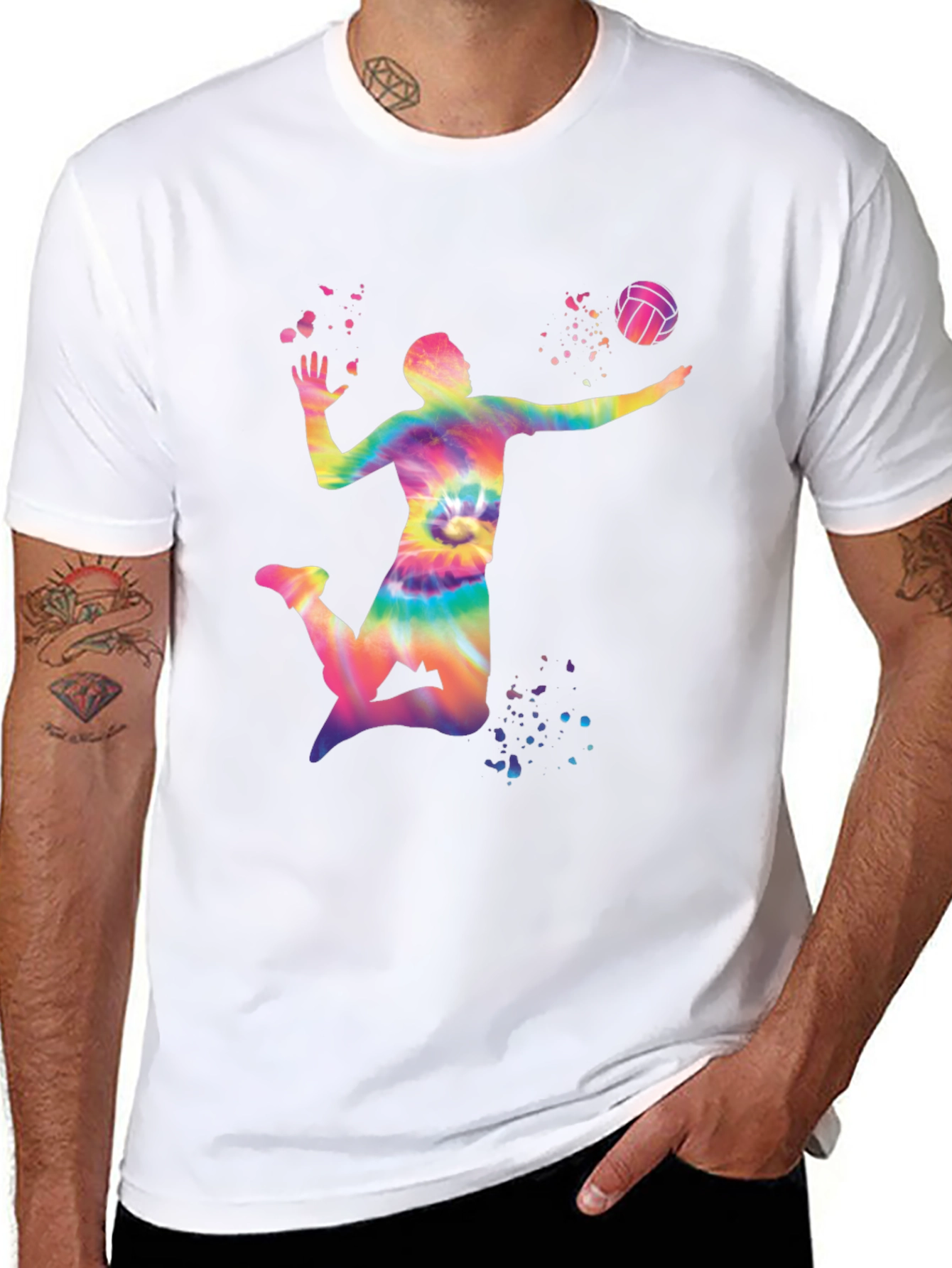 Tie-Dye Volleyball Player Graphic Tee