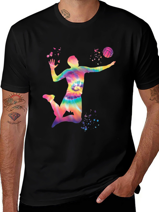 Tie-Dye Volleyball Player Graphic Tee