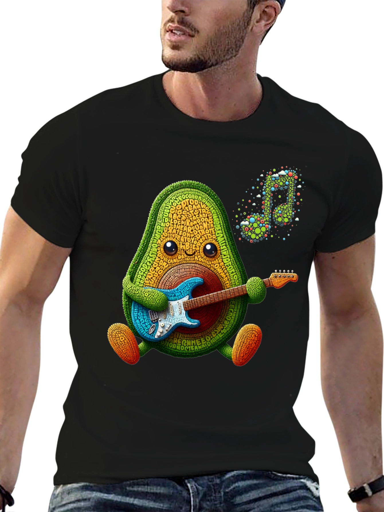 Avocado Guitarist T-Shirt - Music Lover Tee
