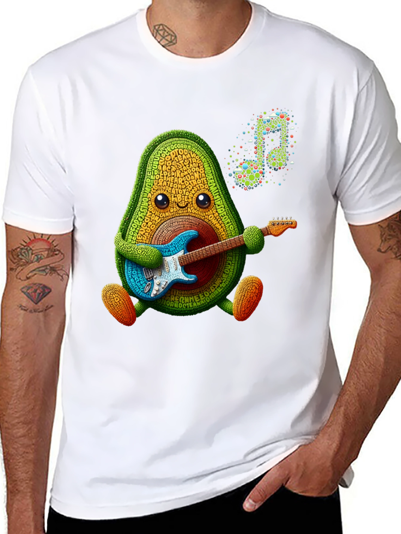 Avocado Guitarist T-Shirt - Music Lover Tee