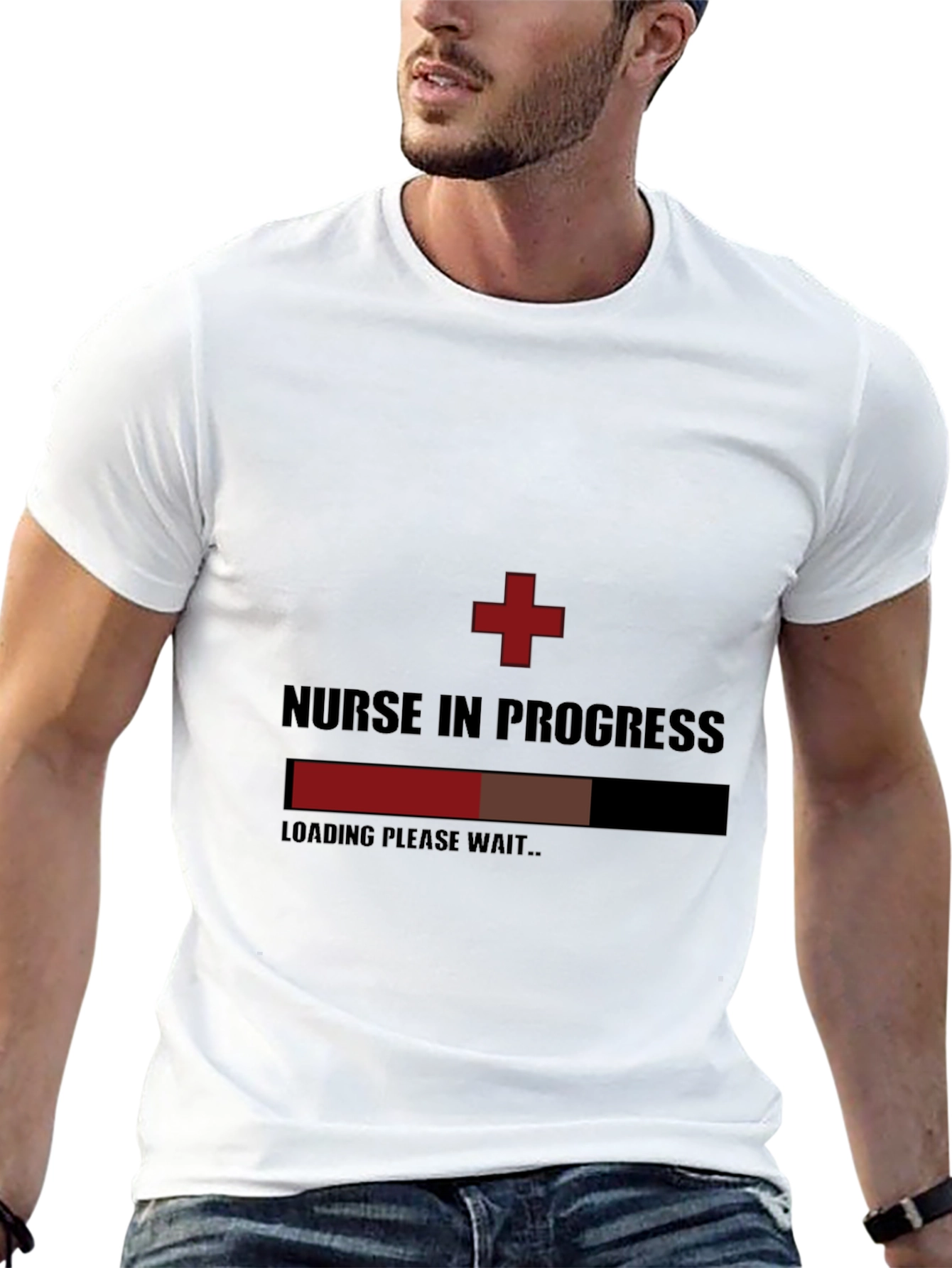 Nurse in Progress Black Graphic T-Shirt