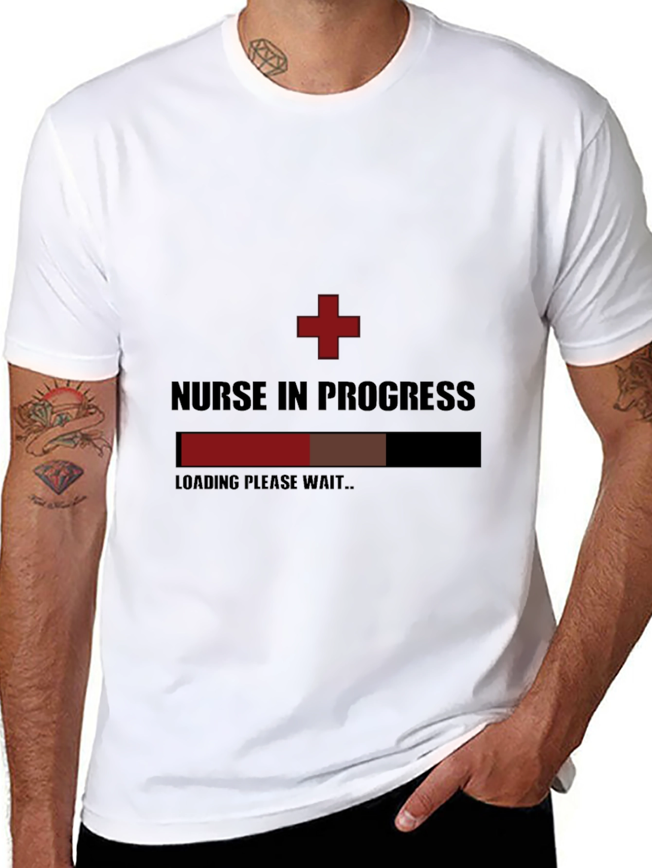 Nurse in Progress Black Graphic T-Shirt