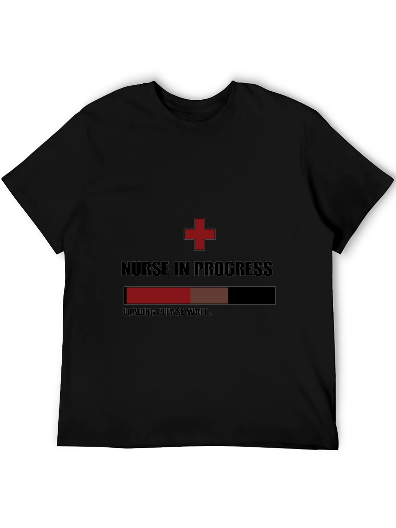 Nurse in Progress Black Graphic T-Shirt