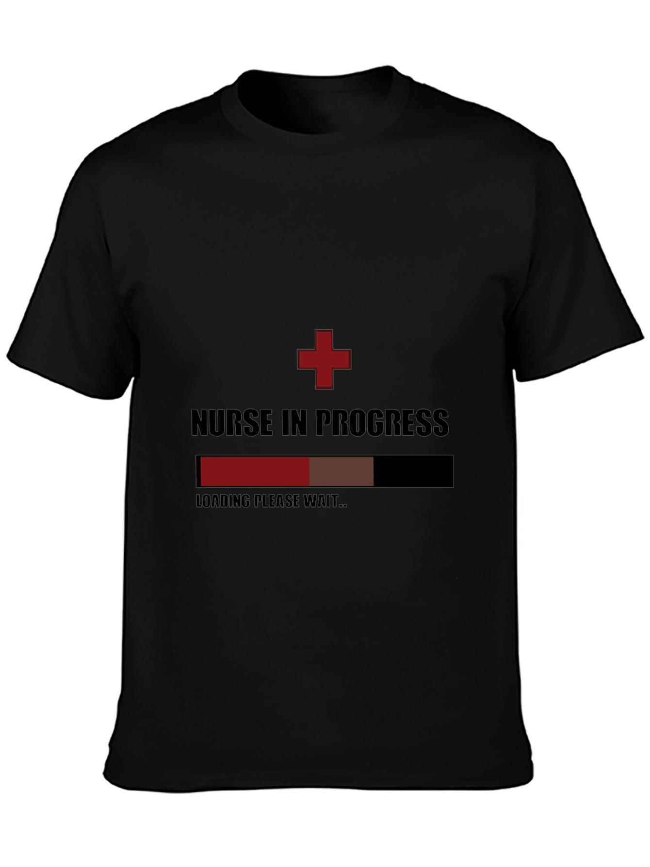 Nurse in Progress Black Graphic T-Shirt