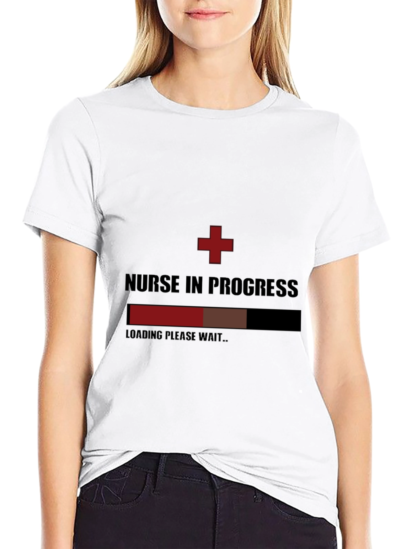 Nurse in Progress Black Graphic T-Shirt