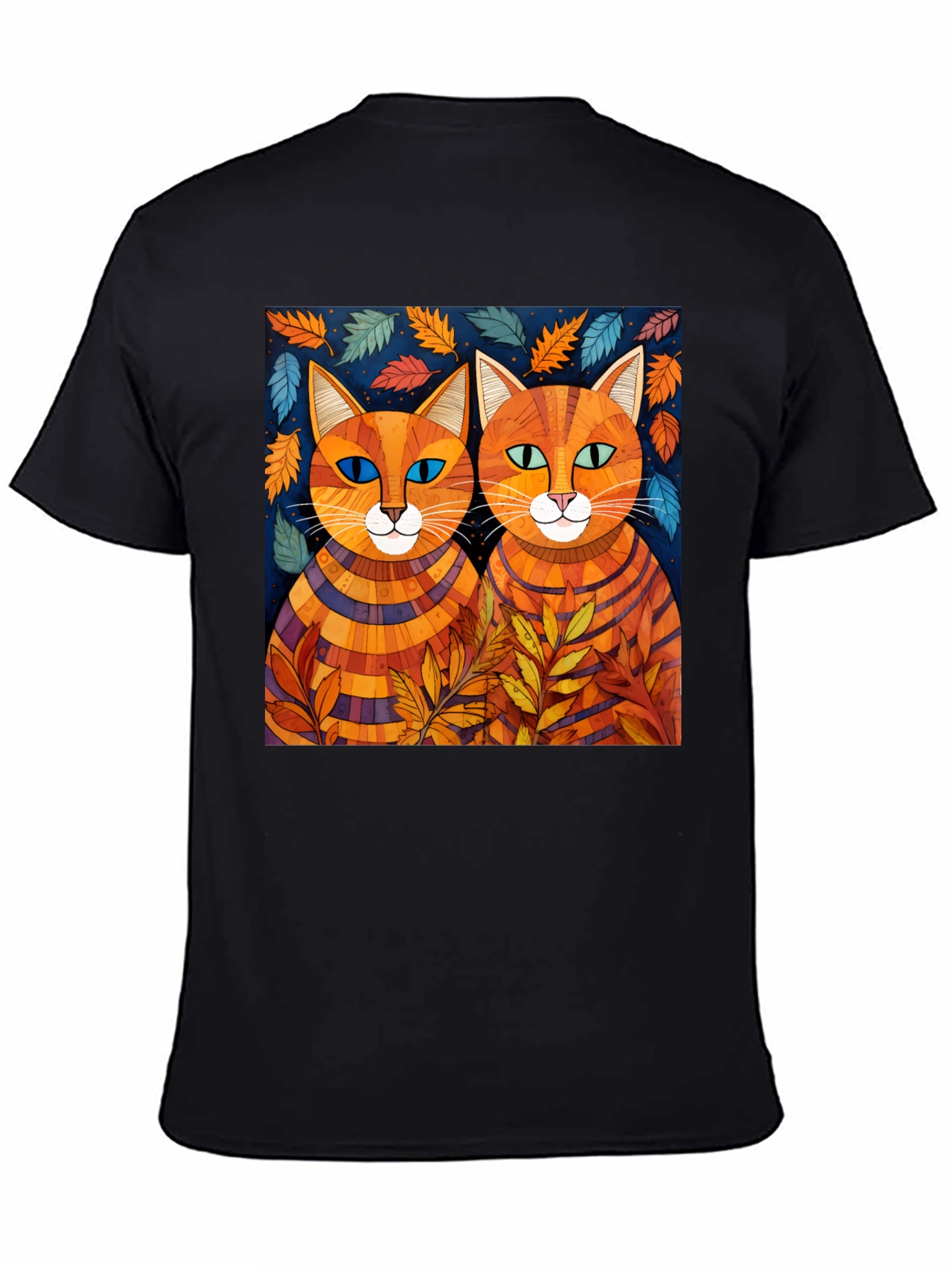 Whimsical Cat Art Tee - Unique Graphic Print Shirt
