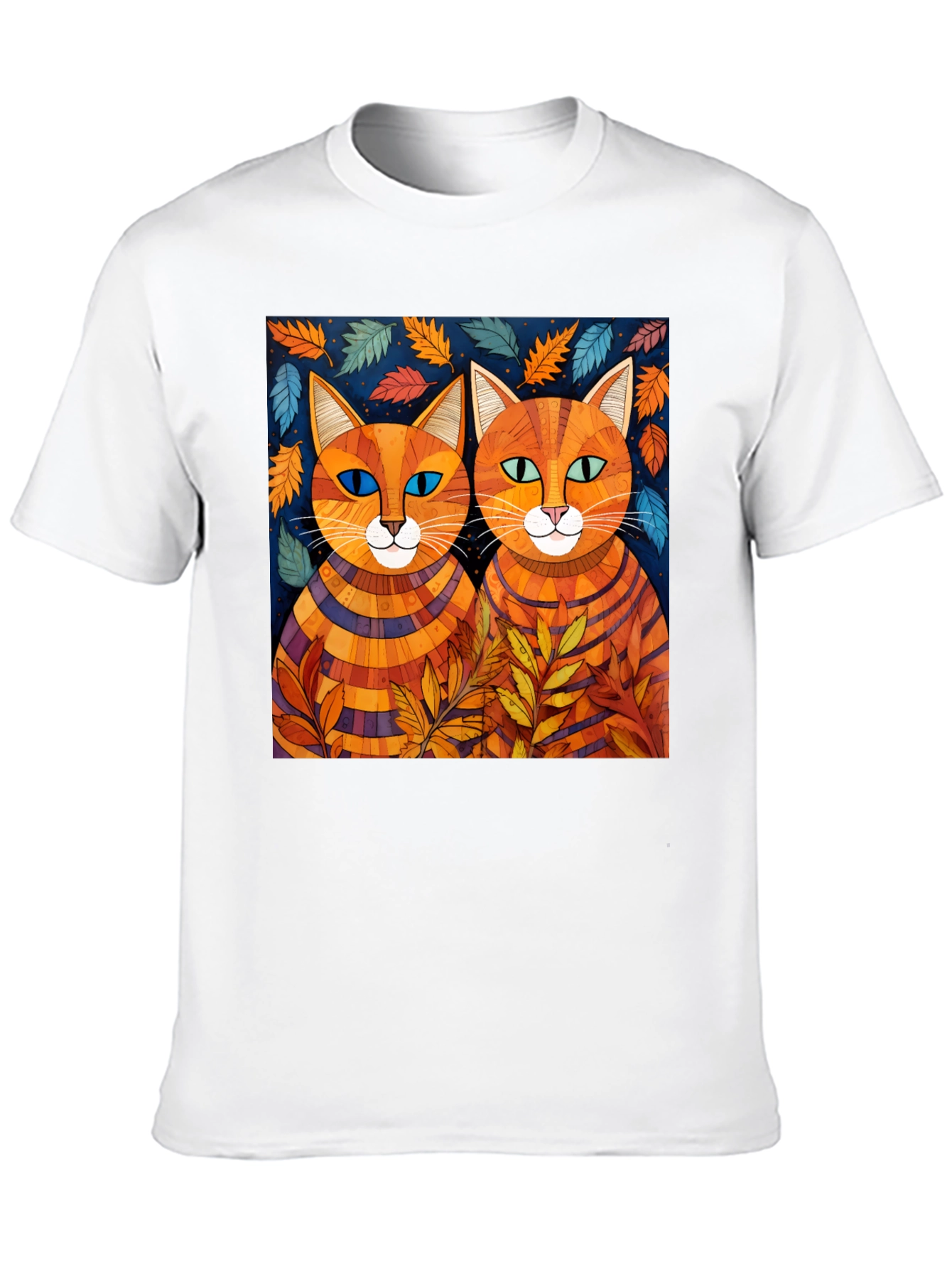 Whimsical Cat Art Tee - Unique Graphic Print Shirt