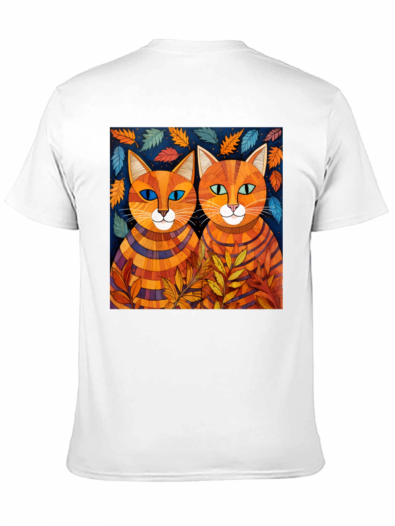 Whimsical Cat Art Tee - Unique Graphic Print Shirt