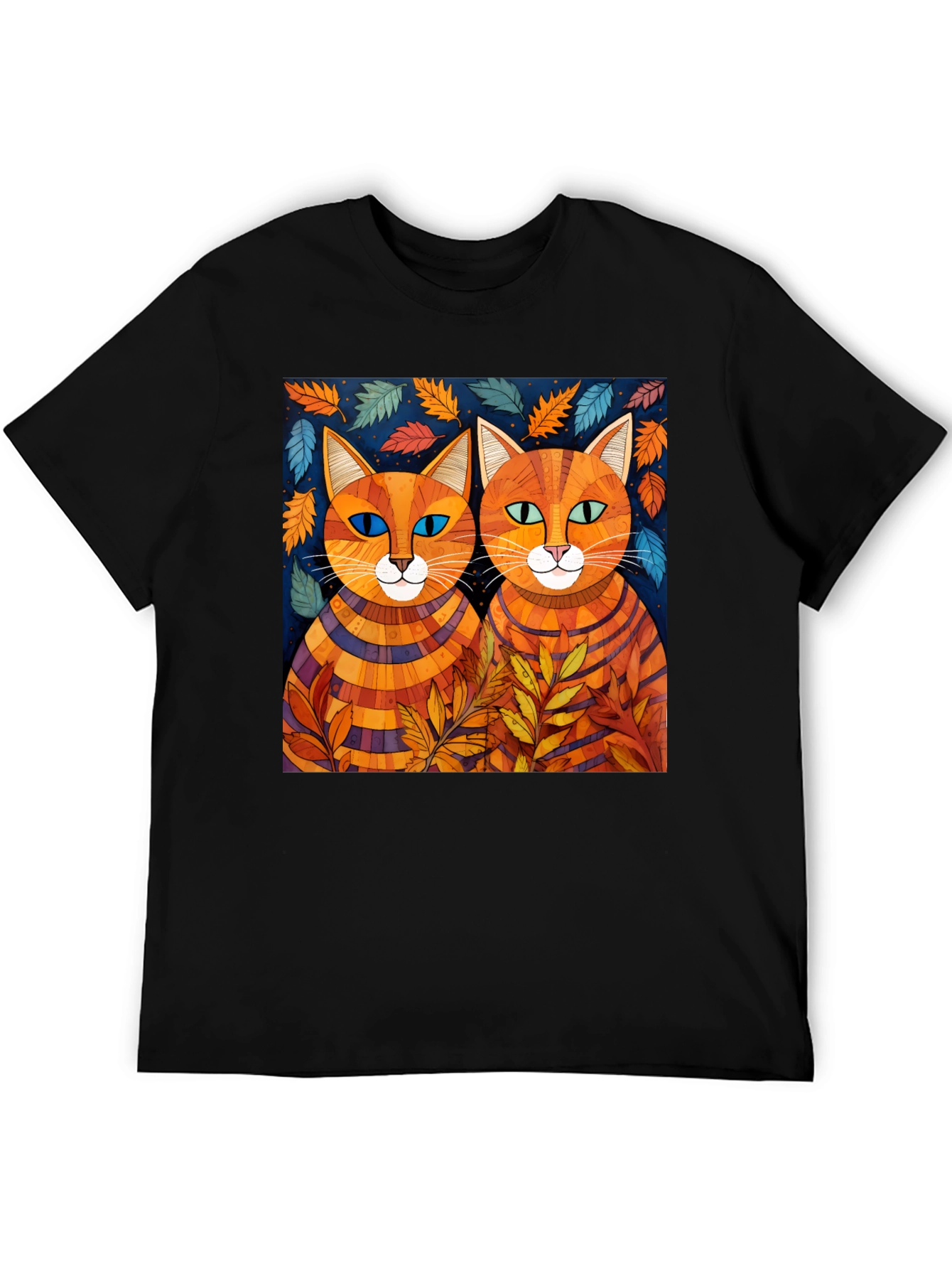 Whimsical Cat Art Tee - Unique Graphic Print Shirt