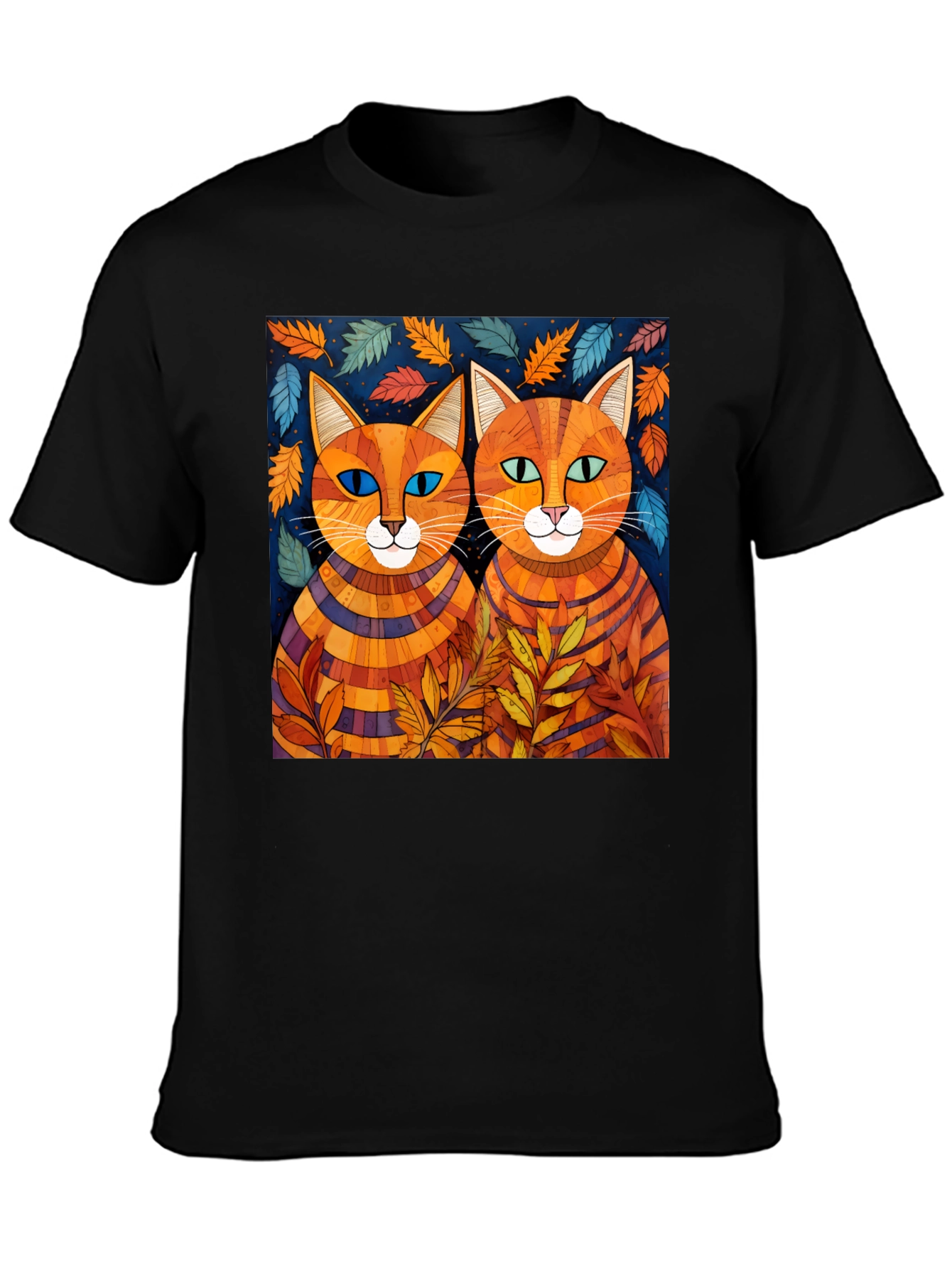 Whimsical Cat Art Tee - Unique Graphic Print Shirt
