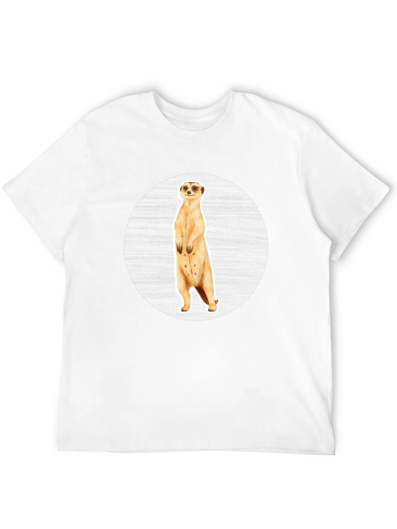 Meerkat Graphic Tee - Black Cotton Crew Neck