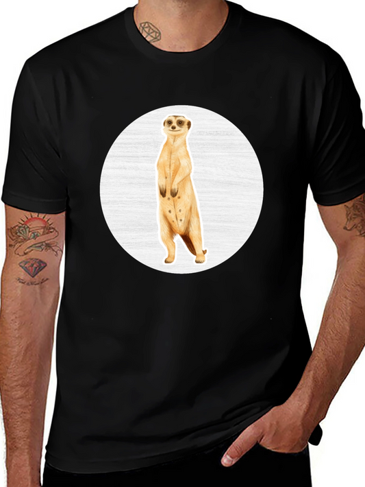 Meerkat Graphic Tee - Black Cotton Crew Neck