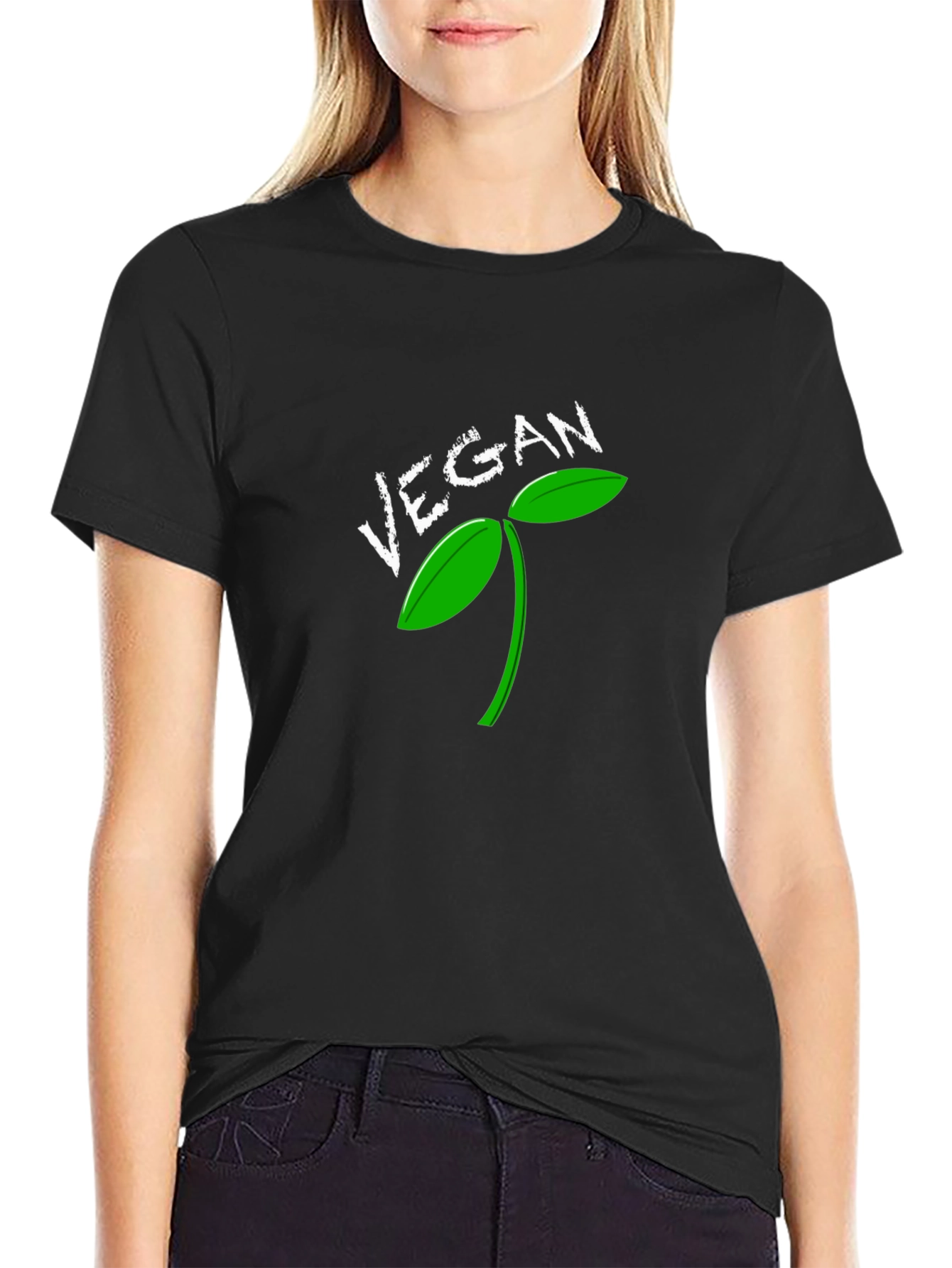 Vegan Sprout Graphic Tee - Black