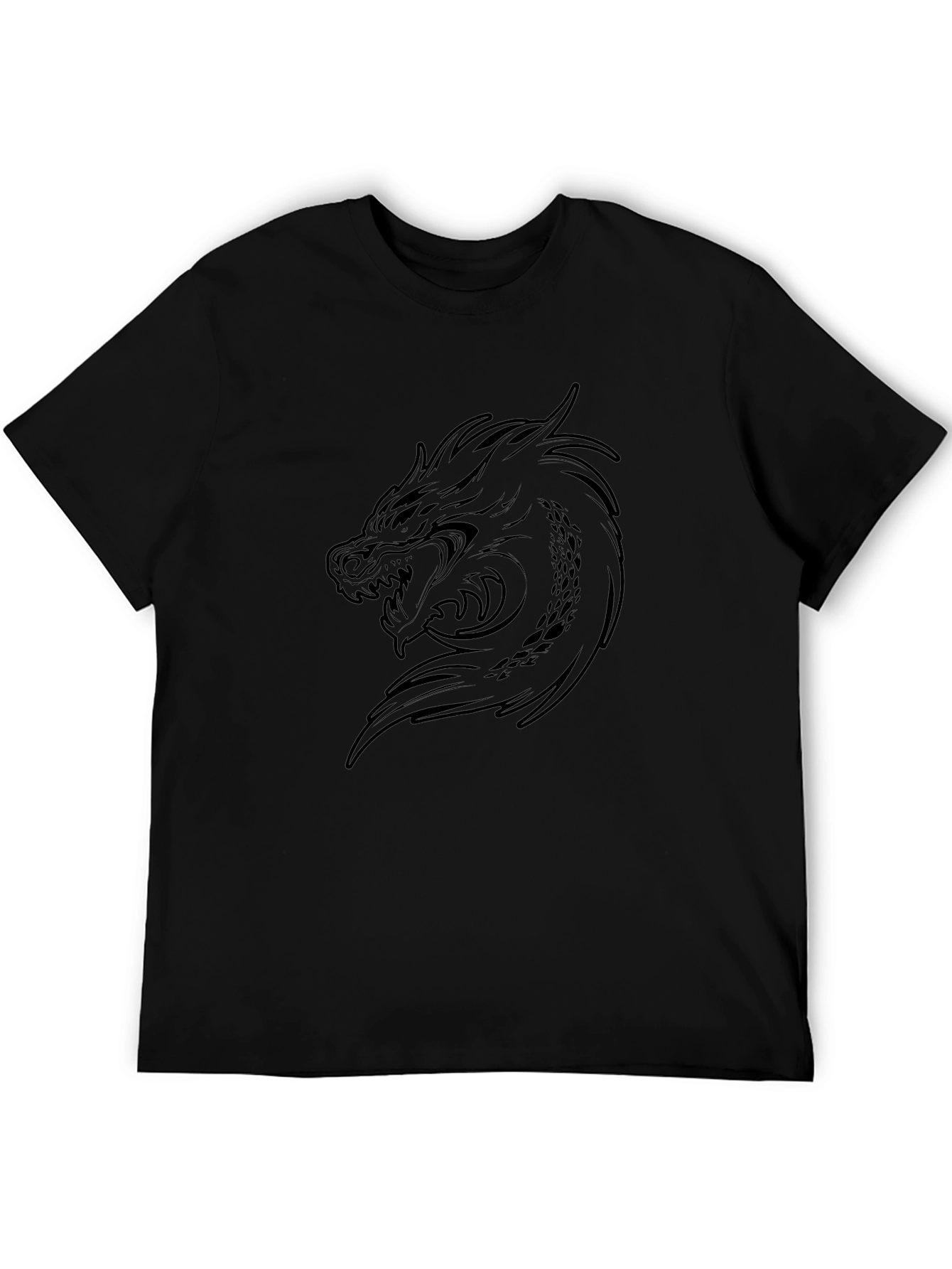 Dragon Graphic Print Black T-Shirt