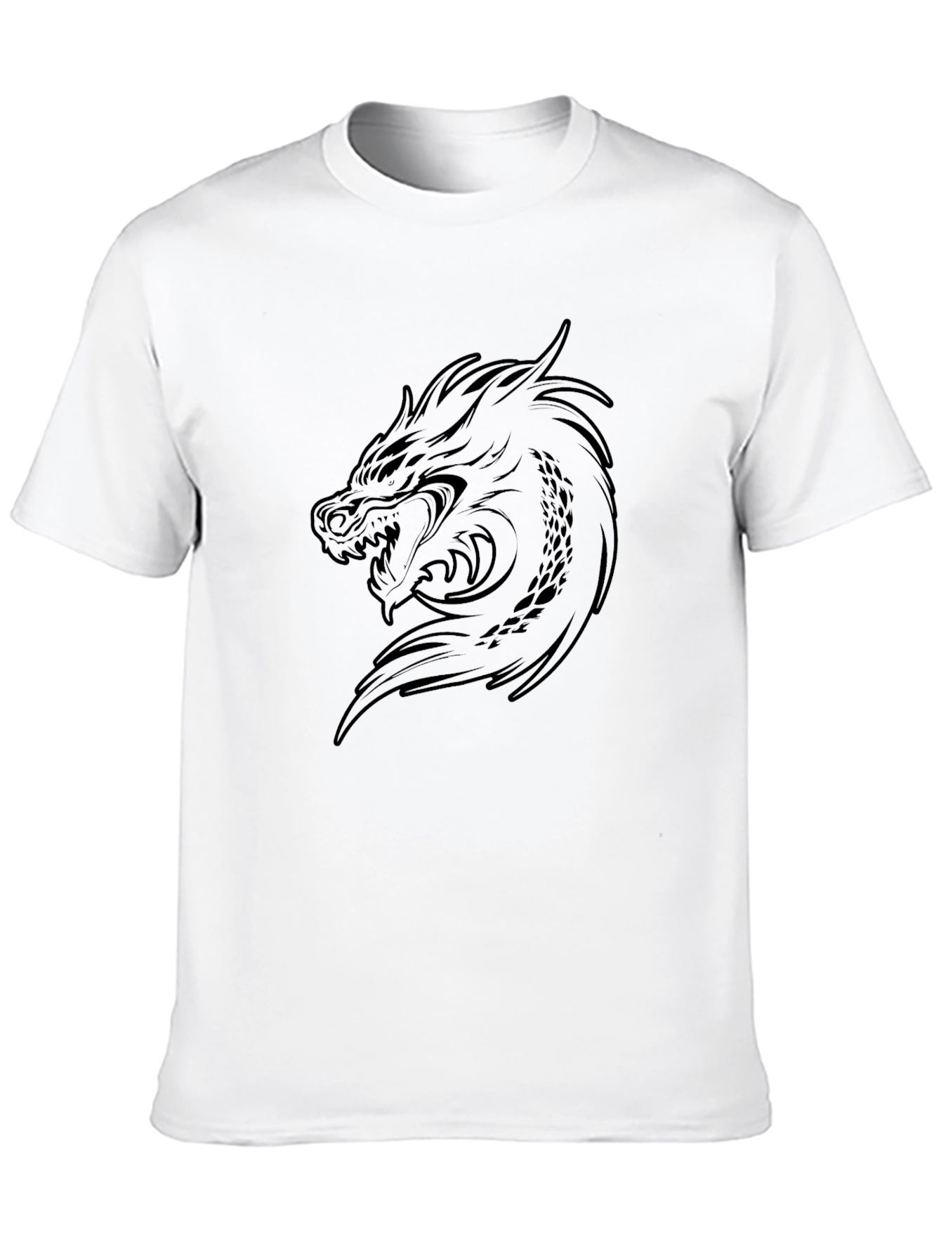 Dragon Graphic Print Black T-Shirt