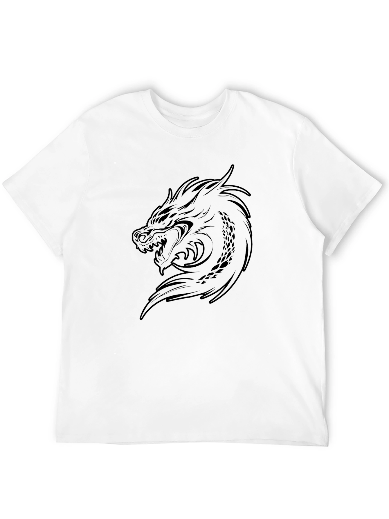 Dragon Graphic Print Black T-Shirt
