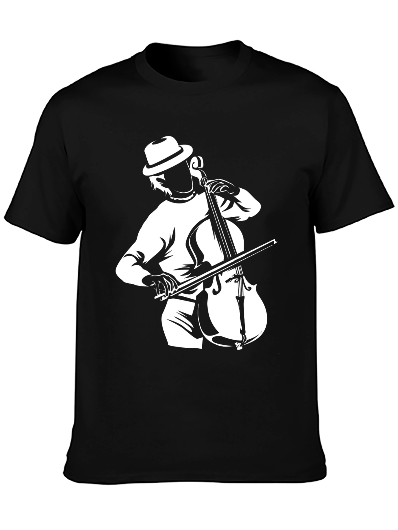 Musician Cello Player Graphic Black T-Shirt