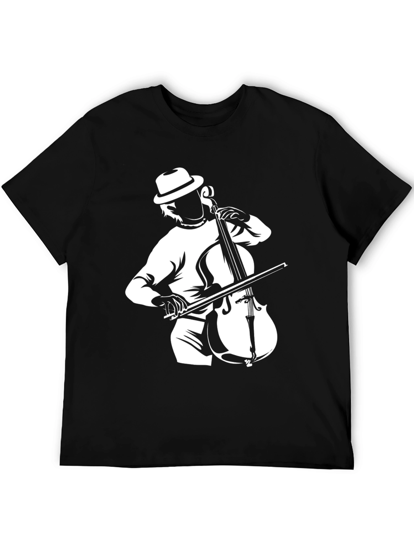 Musician Cello Player Graphic Black T-Shirt