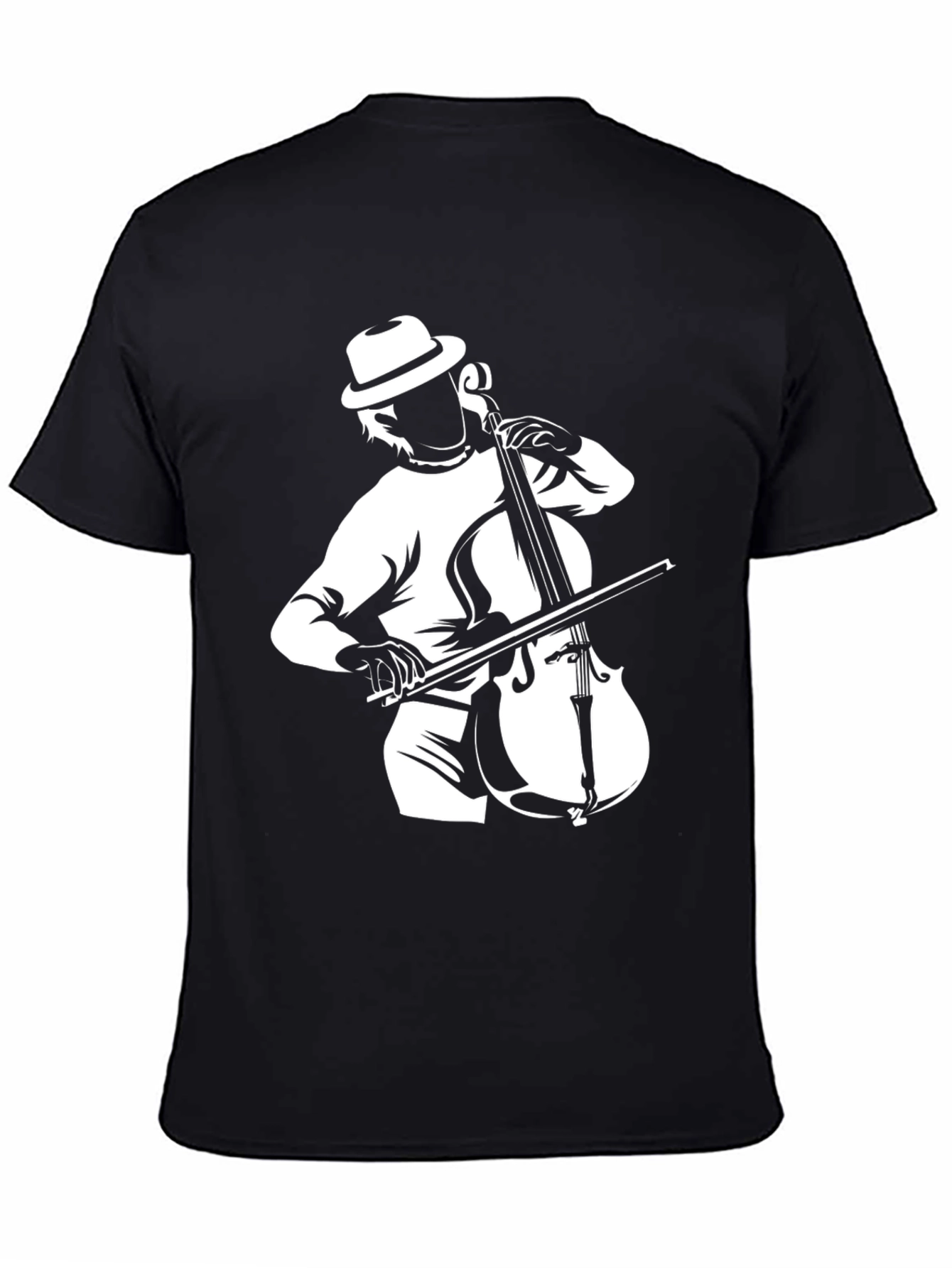 Musician Cello Player Graphic Black T-Shirt
