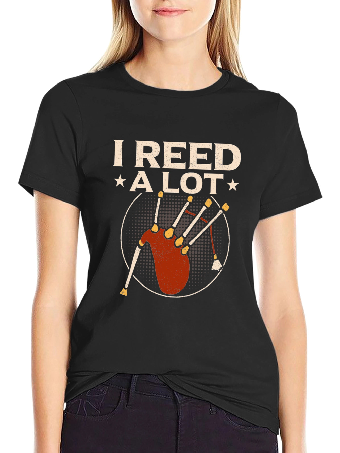 I Reed A Lot Bagpipe Graphic T-Shirt
