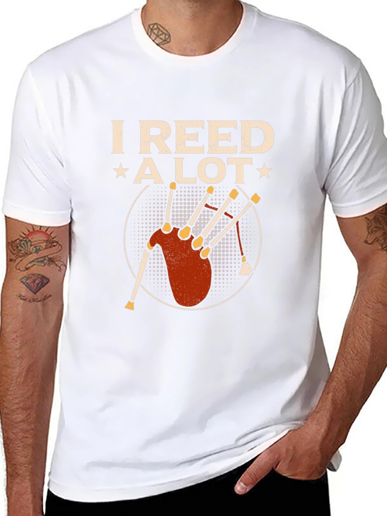 I Reed A Lot Bagpipe Graphic T-Shirt