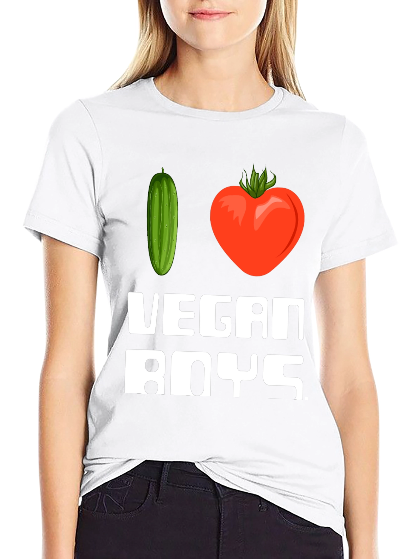I Heart Vegan Boys T-Shirt Funny Vegetarian Tee