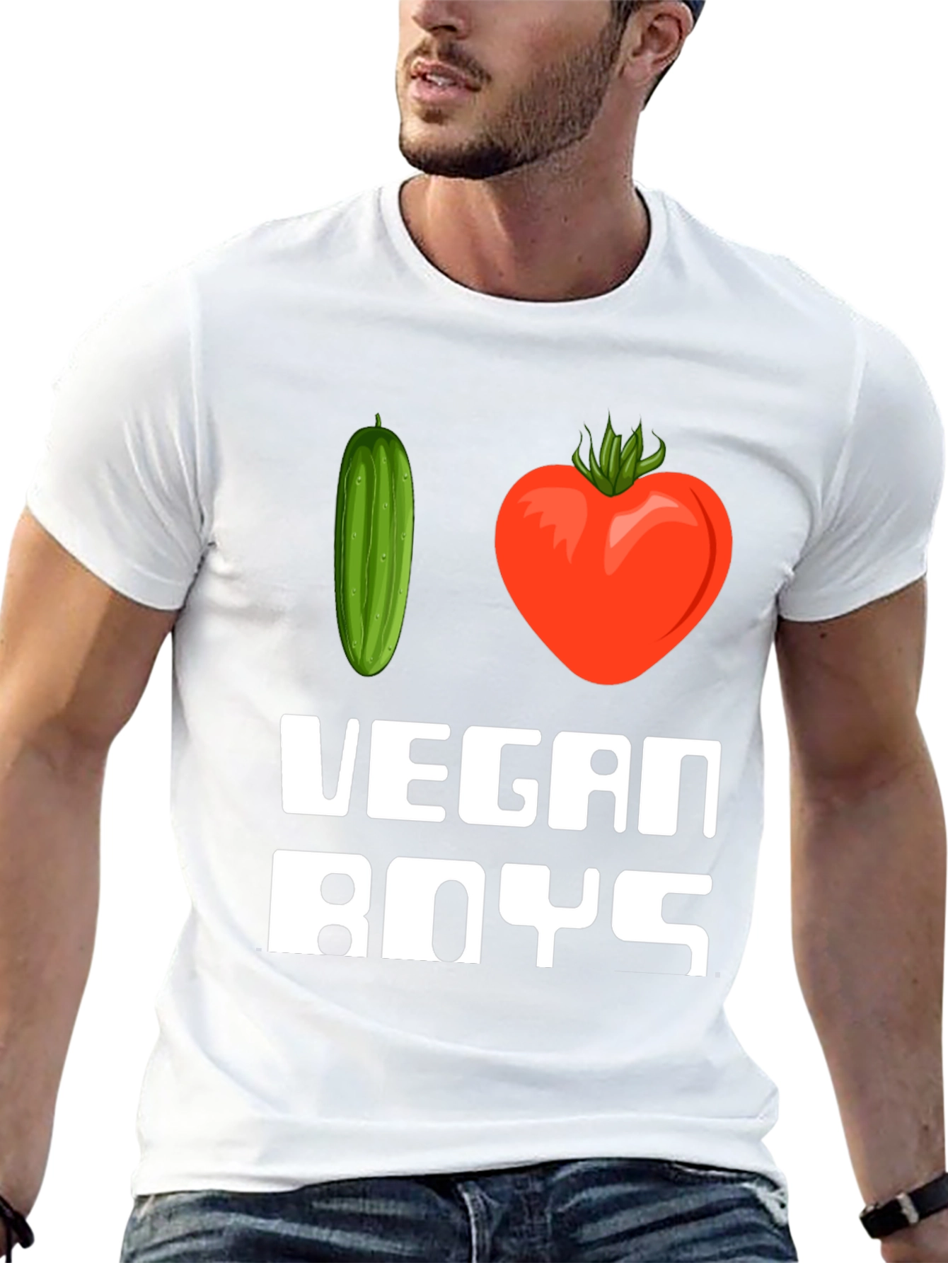 I Heart Vegan Boys T-Shirt Funny Vegetarian Tee