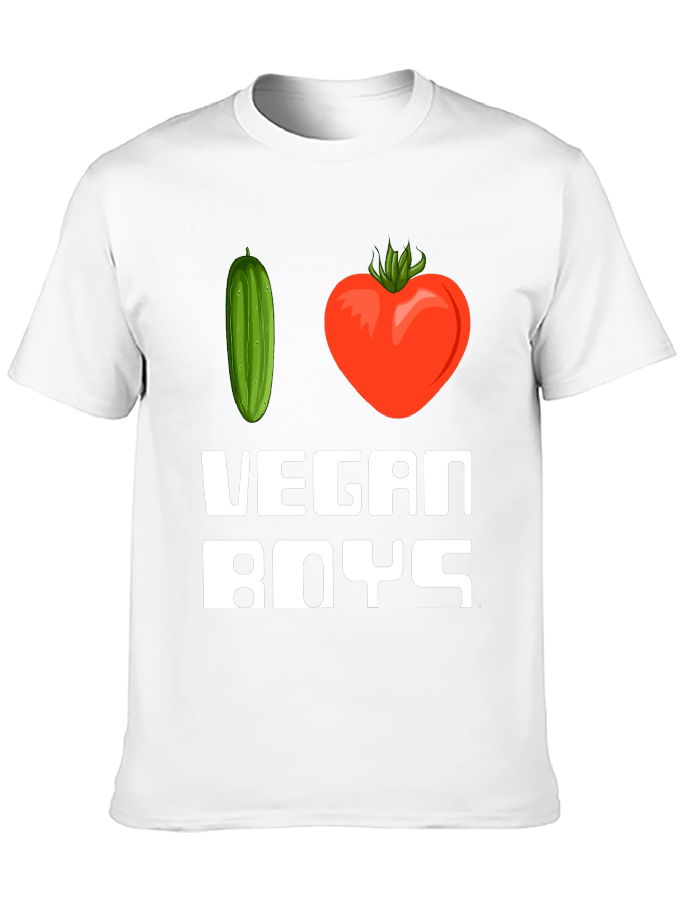 I Heart Vegan Boys T-Shirt Funny Vegetarian Tee