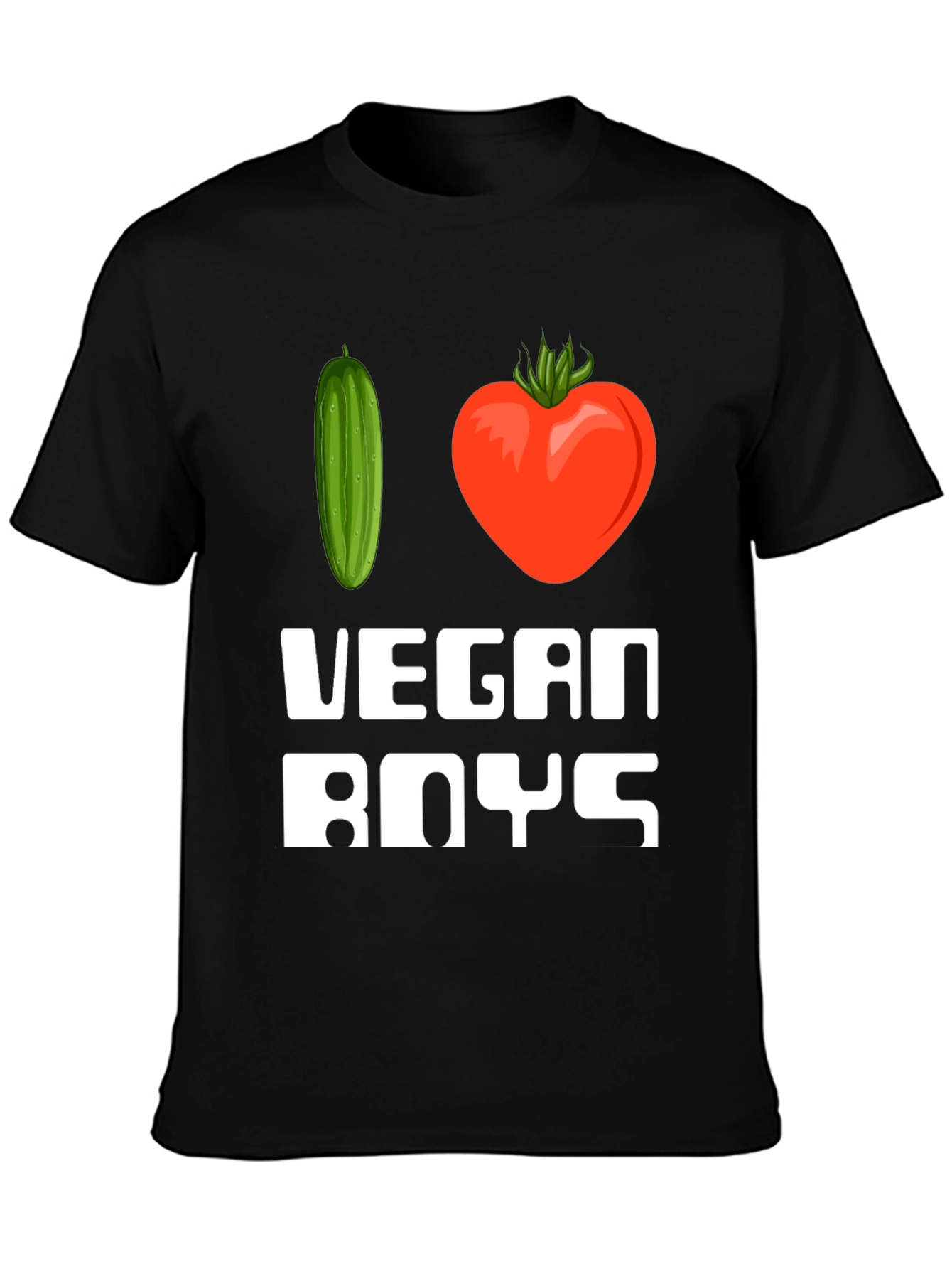 I Heart Vegan Boys T-Shirt Funny Vegetarian Tee