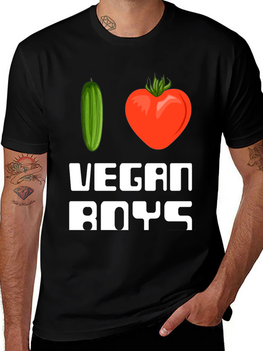 I Heart Vegan Boys T-Shirt Funny Vegetarian Tee