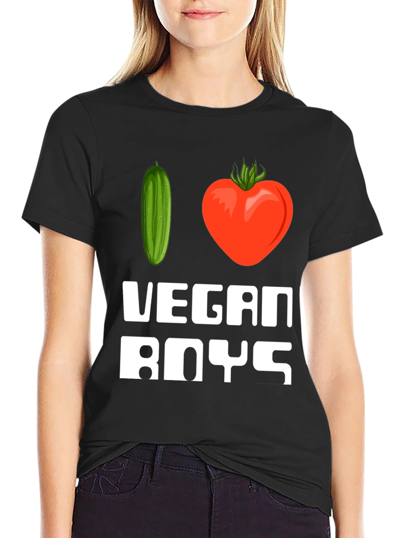 I Heart Vegan Boys T-Shirt Funny Vegetarian Tee