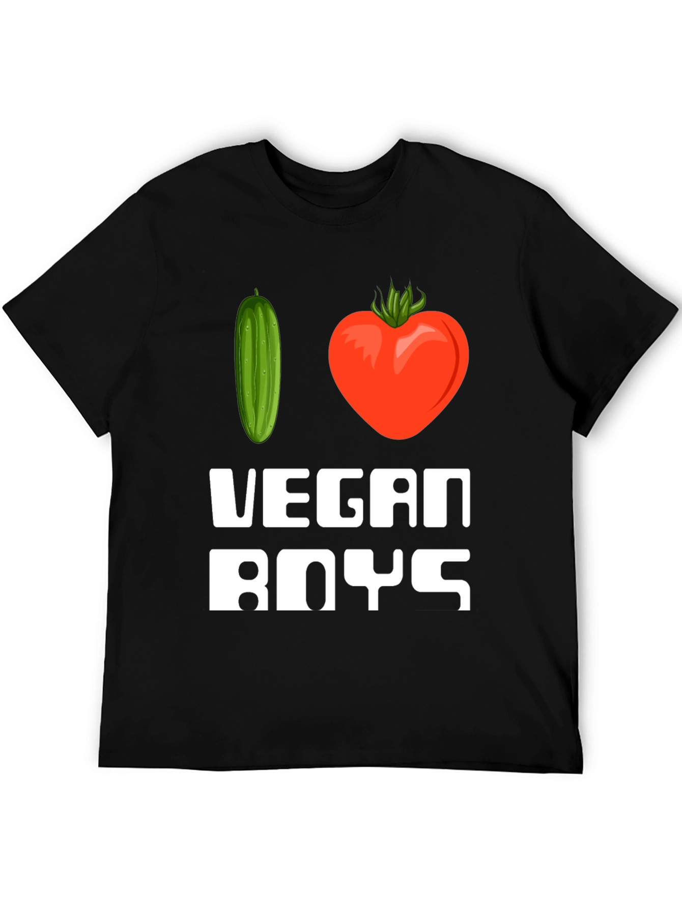 I Heart Vegan Boys T-Shirt Funny Vegetarian Tee