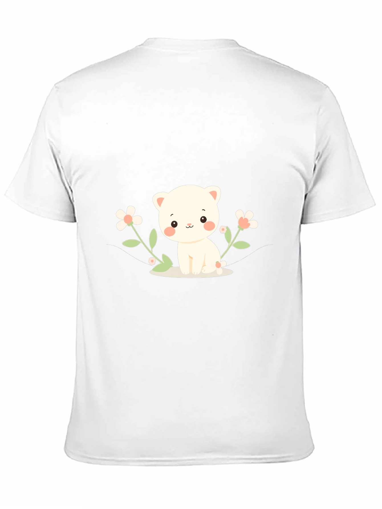 Cute Kitten & Flowers Graphic T-Shirt