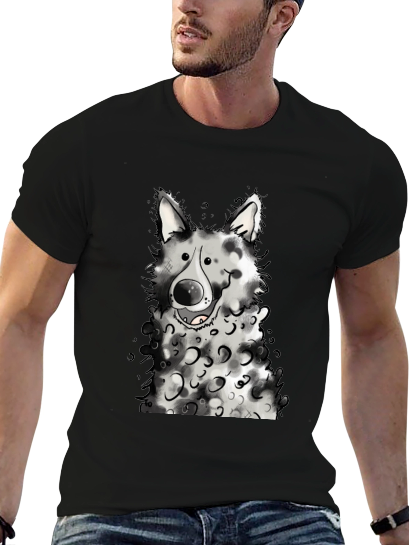 Dog Graphic Black T-Shirt