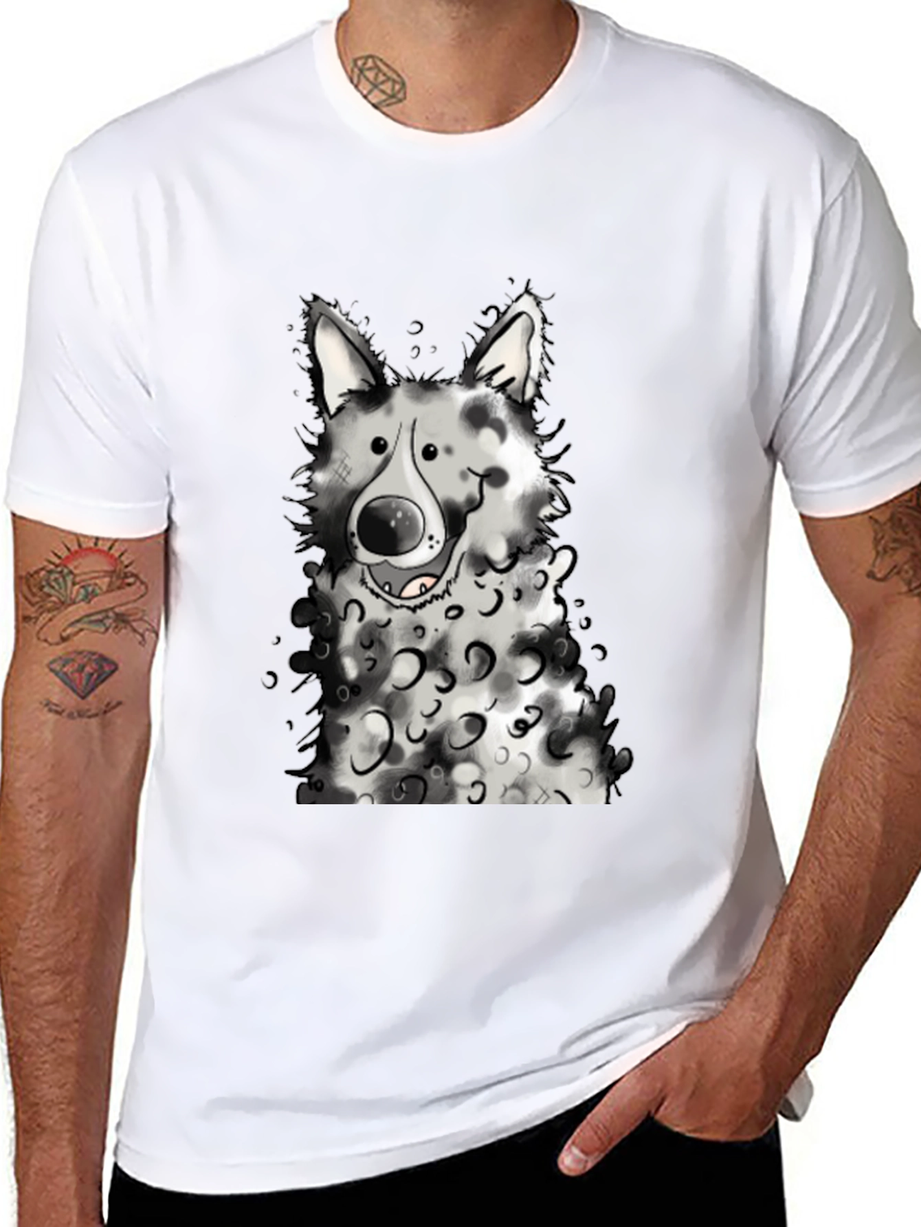 Dog Graphic Black T-Shirt