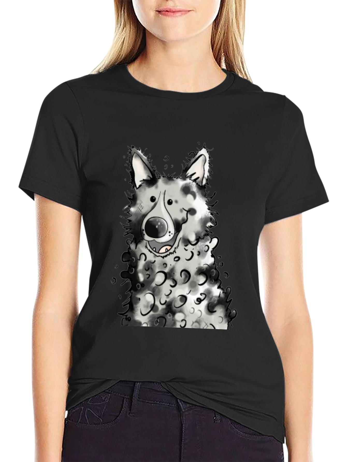 Dog Graphic Black T-Shirt