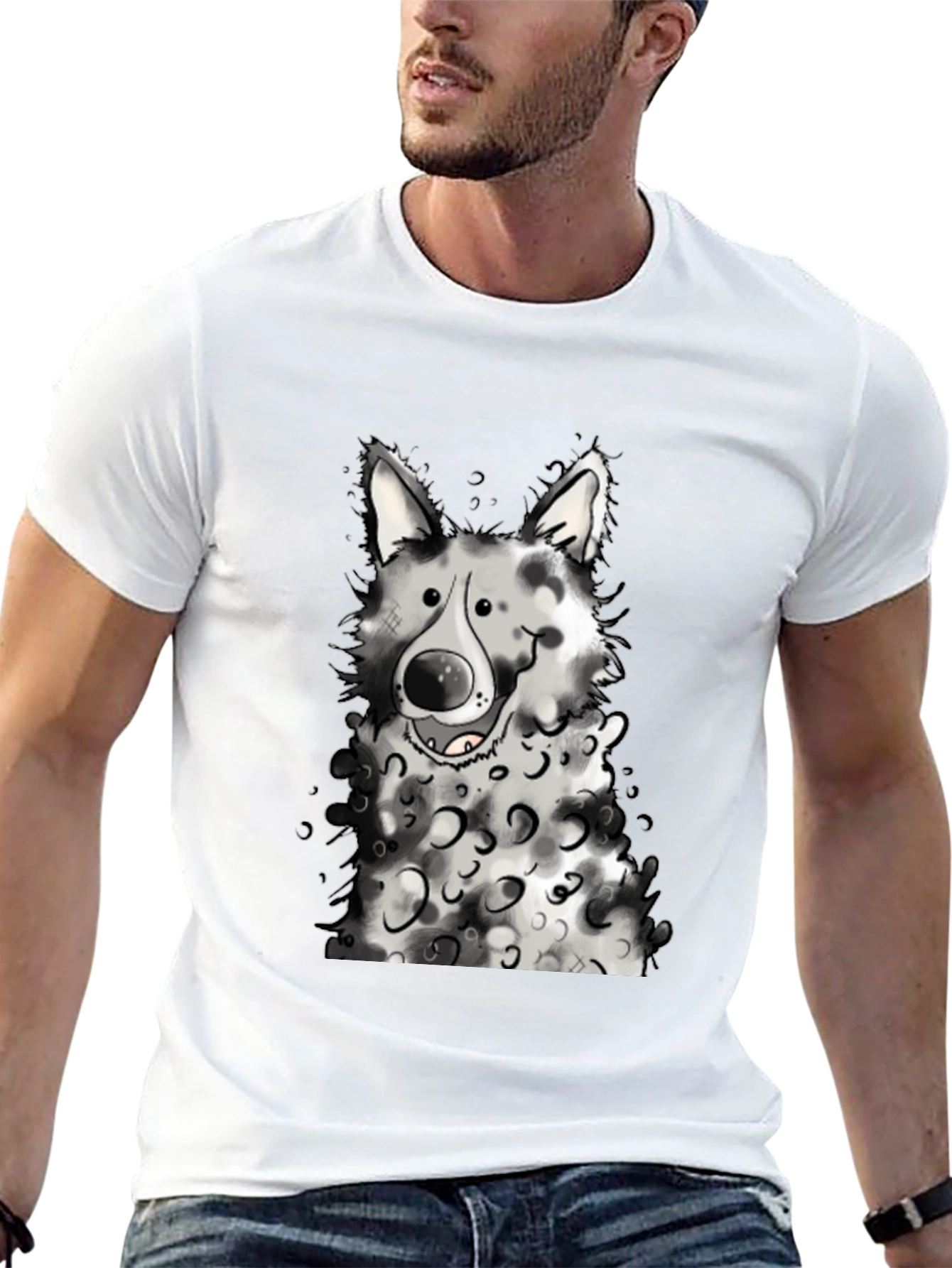 Dog Graphic Black T-Shirt
