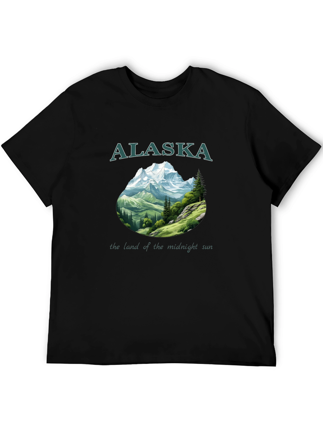 Alaska Mountain Graphic Black T-Shirt