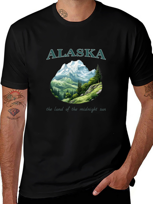 Alaska Mountain Graphic Black T-Shirt